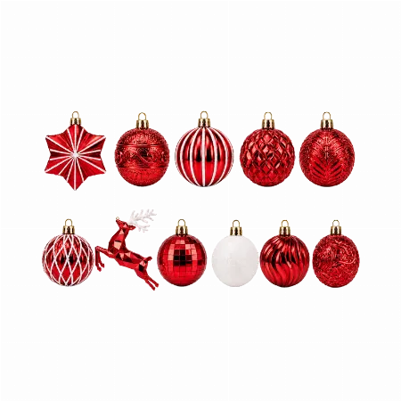 Set Ornamente de Craciun / Rosu - 48P.