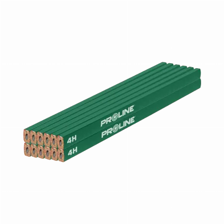 Creion de constructii Proline 4H verde 245 mm, set 12 bucati