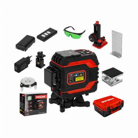 Nivela laser autonivelanta 3D Proline 15192, 3 raze verzi 360°, set