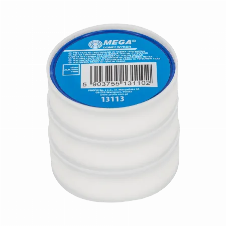 Banda teflon pentru instalatii de apa Mega 13113, 12 mm x 0,075 mm, set 3 role