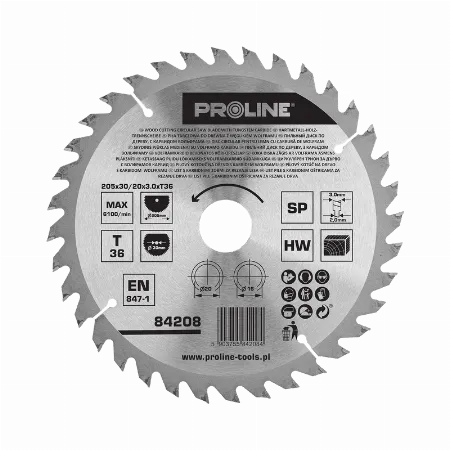 Disc circular pentru lemn cu dinti vidia 205 mm, 36 dinti