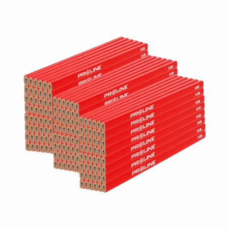 Creioane tamplarie HB rosii, set 144 bucati Proline