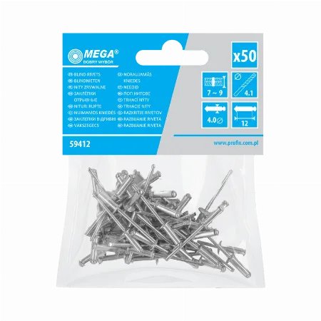 Popnituri Aluminiu 4.0X12.5MM, 50/Set