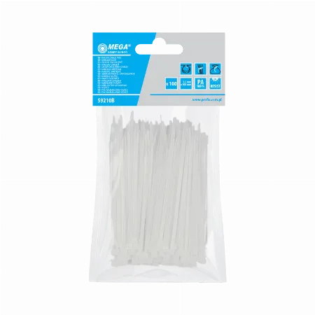 Fasete Legatura Albe 2.5X100MM, 100/Set