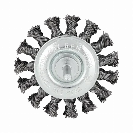 Perie circulara din sarma impletita cu tija, 75 mm