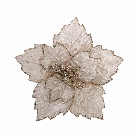 Floare decorativa de Craciun 22 x 19 cm aurie