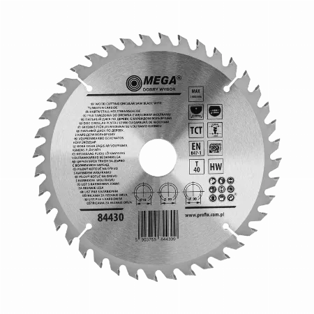 Disc circular pentru lemn, MDF si laminat Mega 84430 200 mm 40 dinti