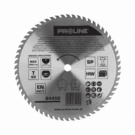 Disc circular pentru lemn cu dinti vidia 450 mm / 60 dinti
