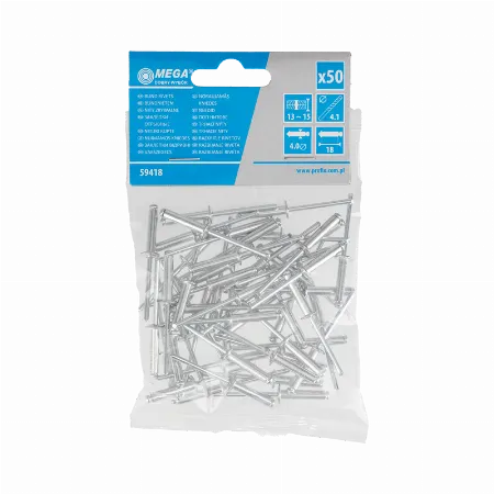 Nituri pop aluminiu 4x16 mm, set 50 buc. Mega 59416