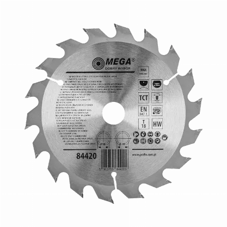 Disc circular pentru lemn, MDF si laminat 160x20/16 mm, 18 dinti, dinti din carbura sinterizata