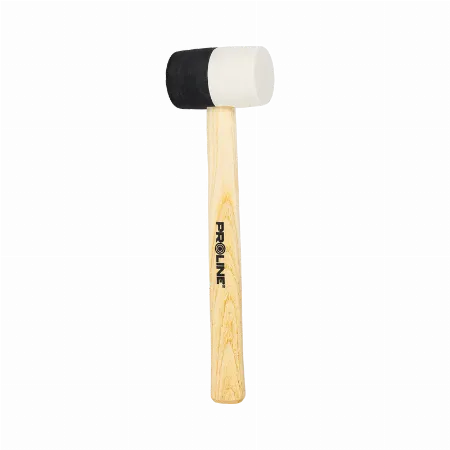 Ciocan din cauciuc bicolor cu maner din lemn 44 mm 230 g