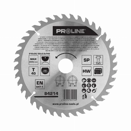 Disc circular pentru lemn 210 mm cu 40 dinti