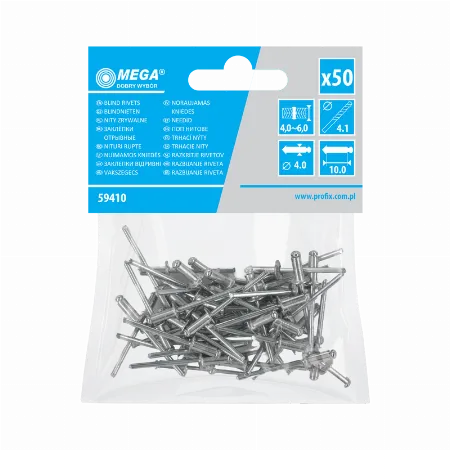 Popnituri Aluminiu 4.0X10.0MM, 50/Set