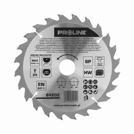 Disc circular pentru lemn cu dinti vidia Proline 84202, 200 mm, 24 dinti