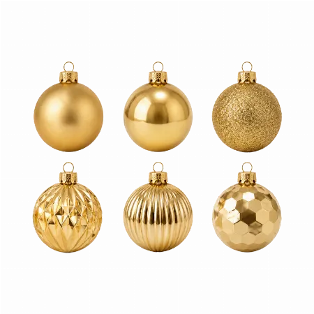 Set Ornamente Plastic de Craciun / Auriu - 24P.