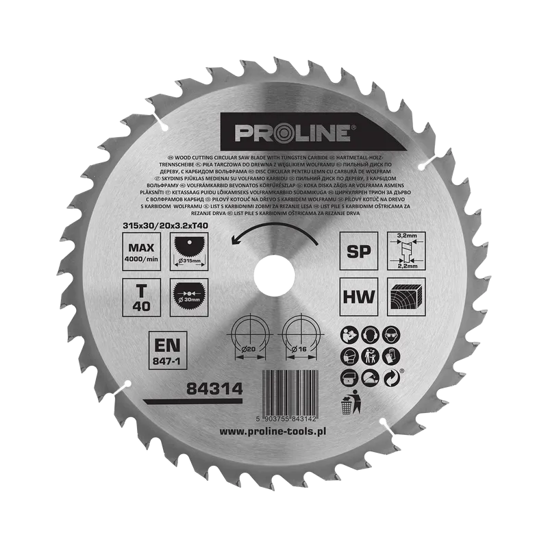Disc Circular pentru Lemn cu Dinti Vidia 315MM / 40D.