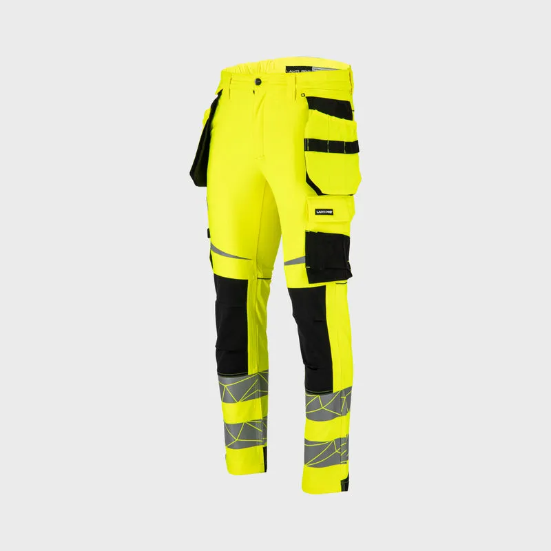 Pantalon Reflectorizant Elastic cu Model / Verde - M