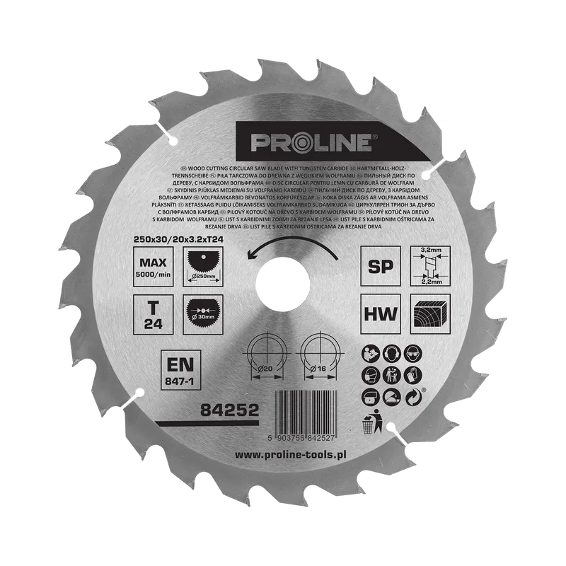 Disc Circular pentru Lemn cu Dinti Vidia 250MM / 24D.