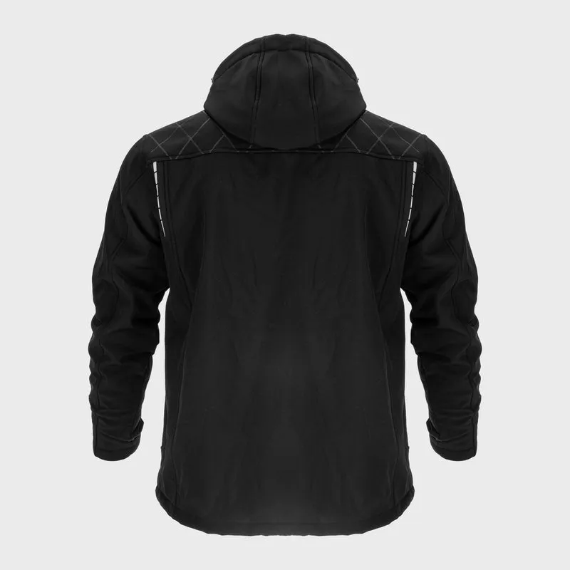 Jacheta Elastica Captusita cu Gluga / Negru - 2XL
