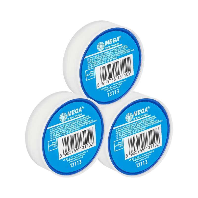 Banda Teflon pentru Apa 12X0.075MM / 10M, 3/Set