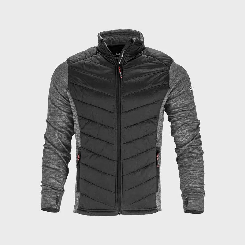Jacheta cu Imprimeu si Matlasare / Gri-Negru - 3XL