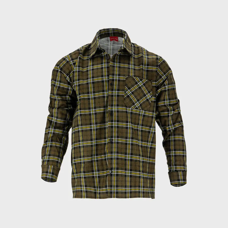 Camasa Flanel cu Carouri Dungate / Kaki - 2XL
