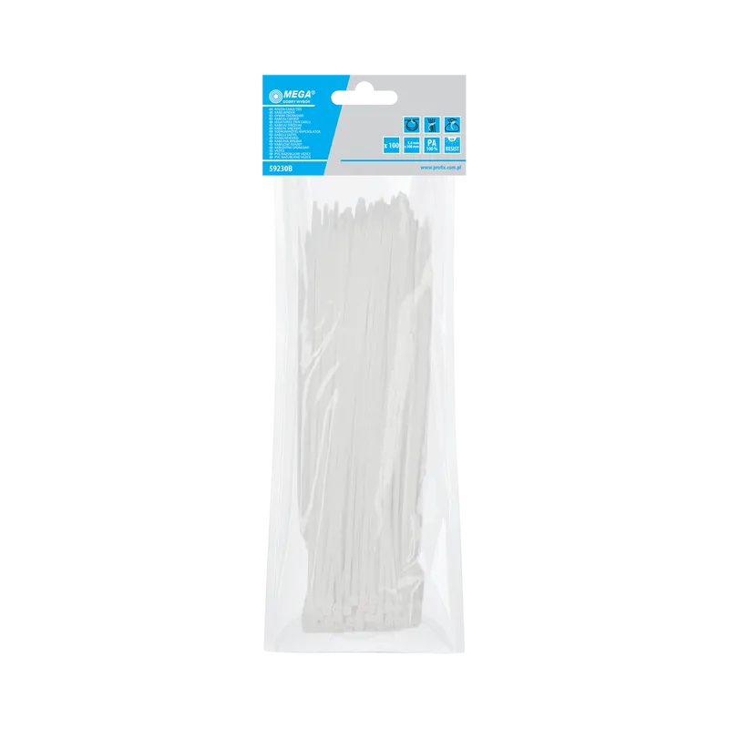 Fasete Legatura Albe 3.6X300MM, 100/Set