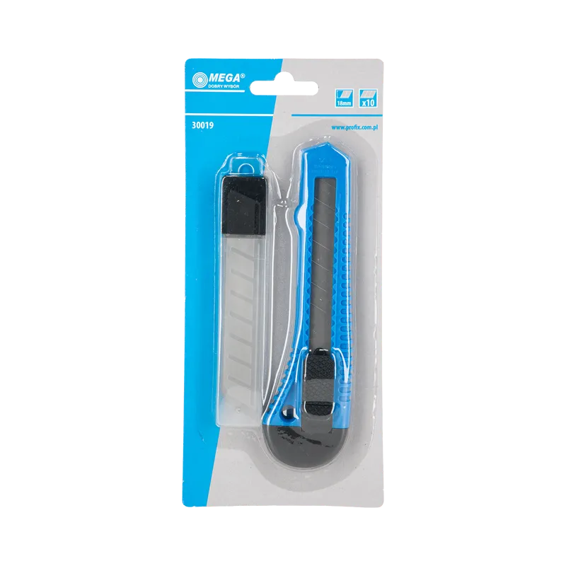 Set Cutter Plastic cu Buton Blocare cu 10 Lame - 18MM