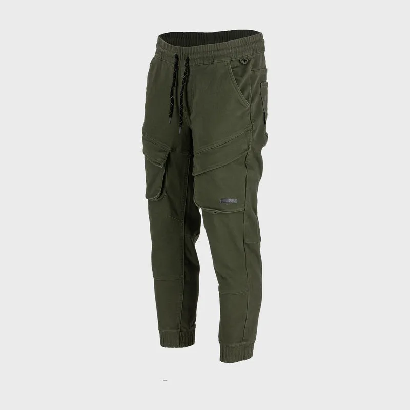 Pantalon Elastic cu Snur si Mansete / Kaki - L