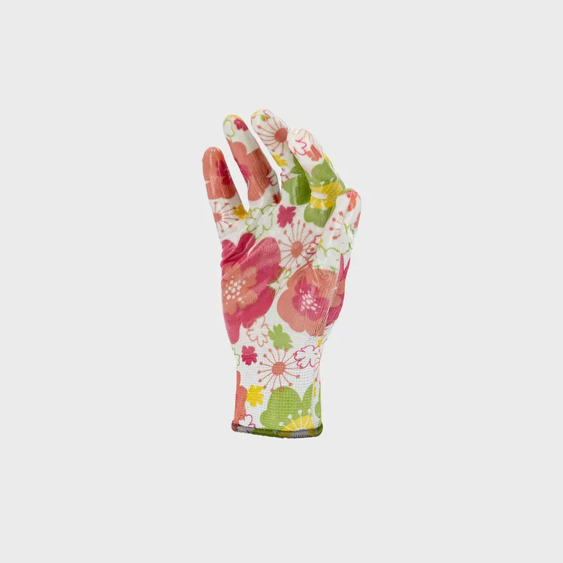 Manusa Nitril cu Model Floral Roz - 7
