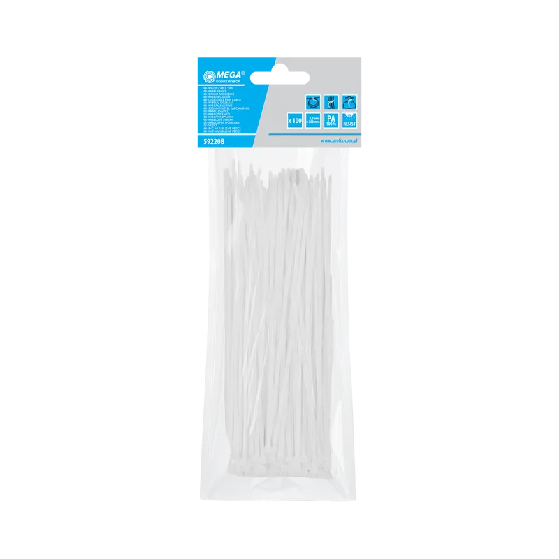 Fasete Legatura Albe 2.5X200MM, 100/Set