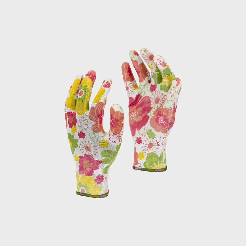 Manusa Nitril cu Model Floral Roz - 7