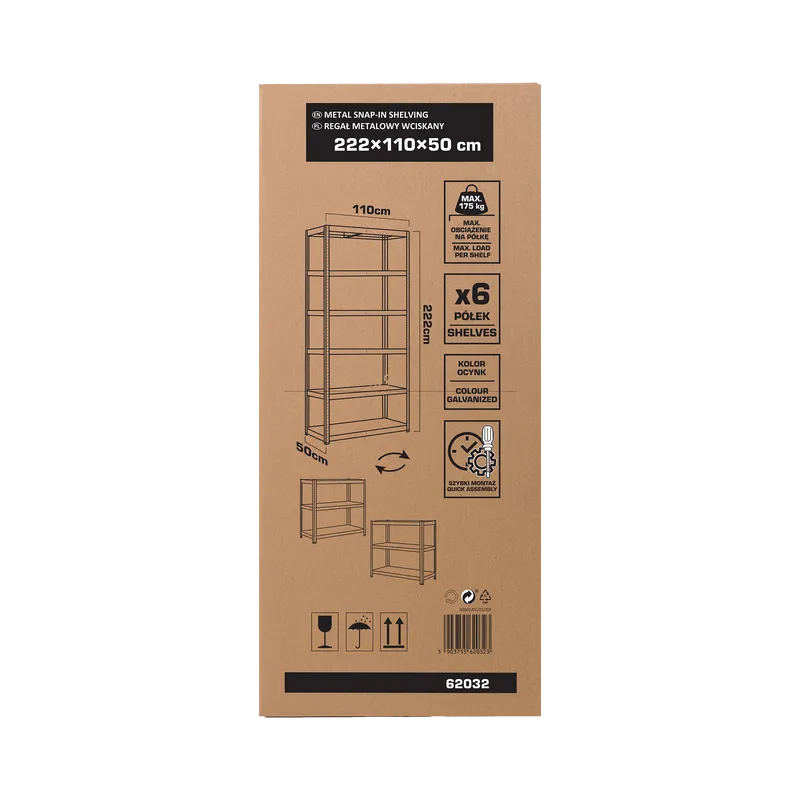 Raft Metalic - 6P / 222X110X50CM / 175KG / Galvanizat