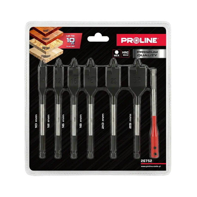 Set Burghie Lemn Plate cu Varf Sfredel - 7P.