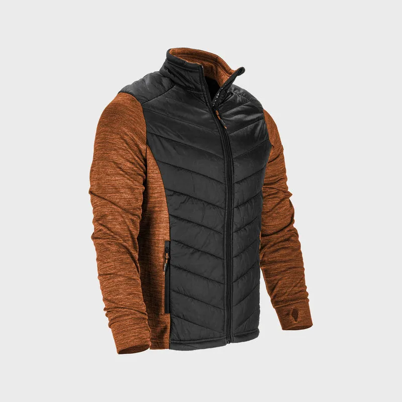 Jacheta cu Imprimeu si Matlasare / Maro-Negru - 3XL