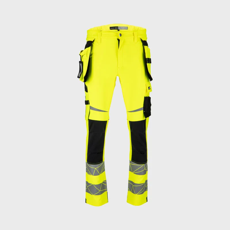 Pantalon Reflectorizant Elastic cu Model / Verde - M