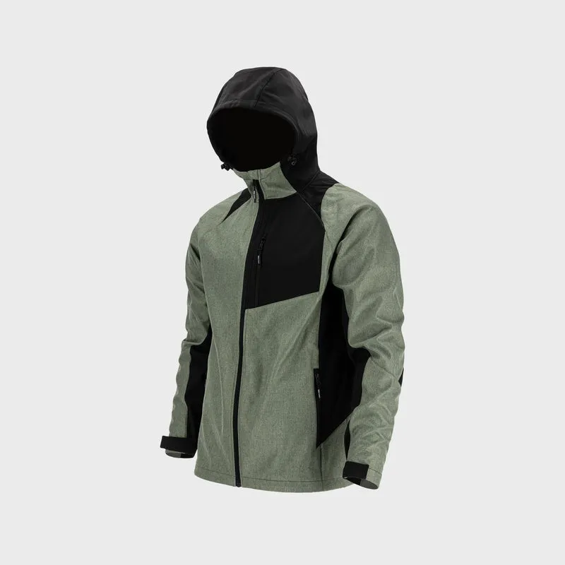 Jacheta Elastica cu Gluga / Gri-Verzui - L