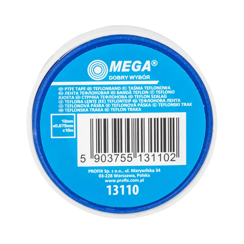 Banda Teflon pentru Apa 12X0.075MM / 10M