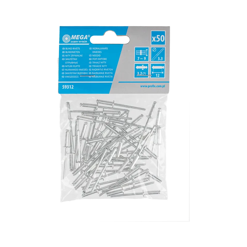 Popnituri Aluminiu 3.2X12.7MM, 50/Set