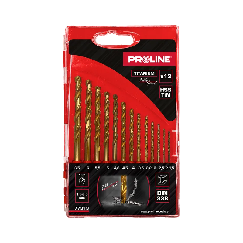 Set Burghie Metal HSS-Ti 135° in Caseta 1.5-6.5MM - 13P