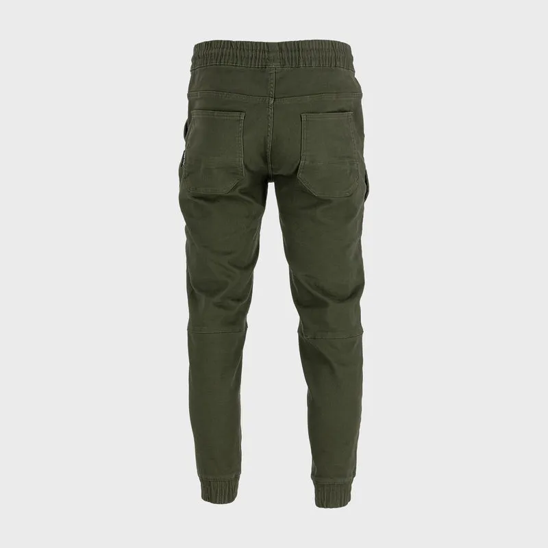 Pantalon Elastic cu Snur si Mansete / Kaki - L