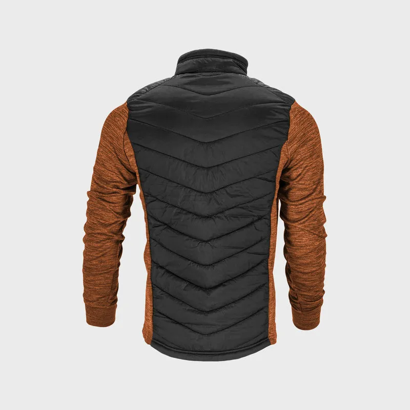 Jacheta cu Imprimeu si Matlasare / Maro-Negru - 3XL