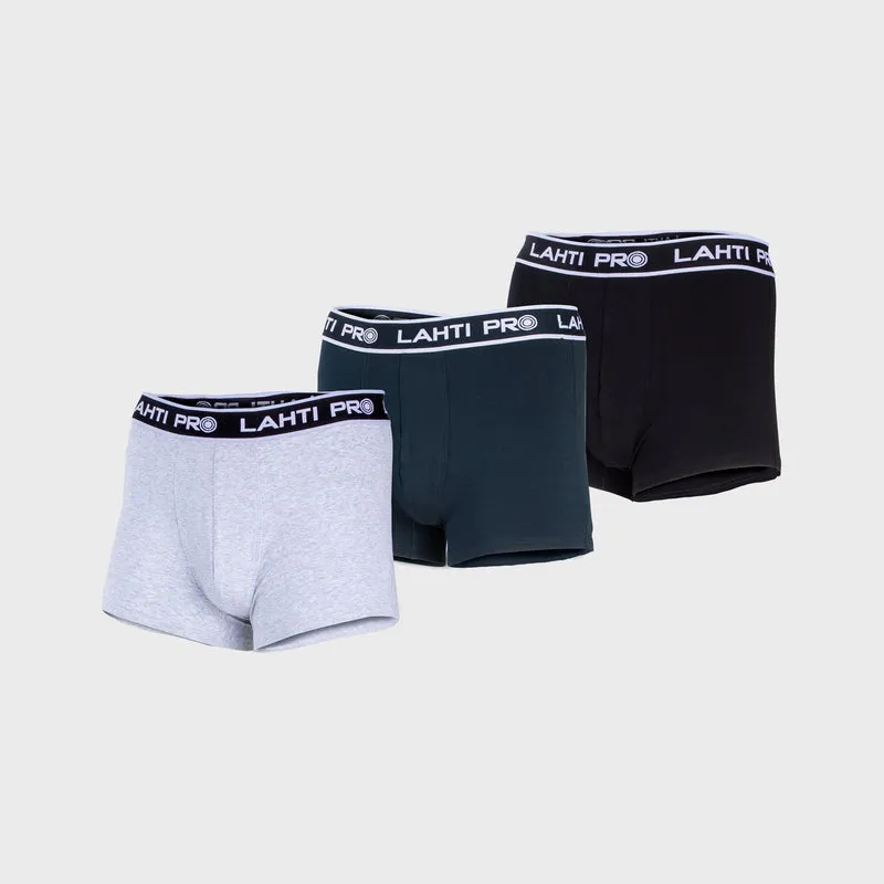 Set 3 Boxeri Barbati Negru-Gri-Bleumarin - 3XL