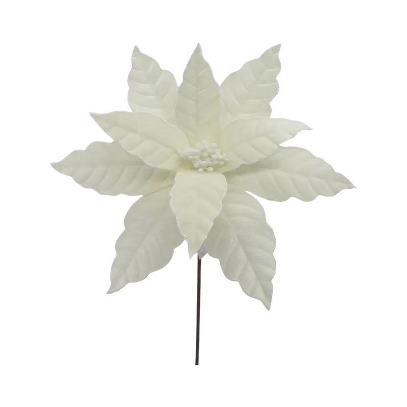 Floare Decorativa de Craciun 30CM / Crem