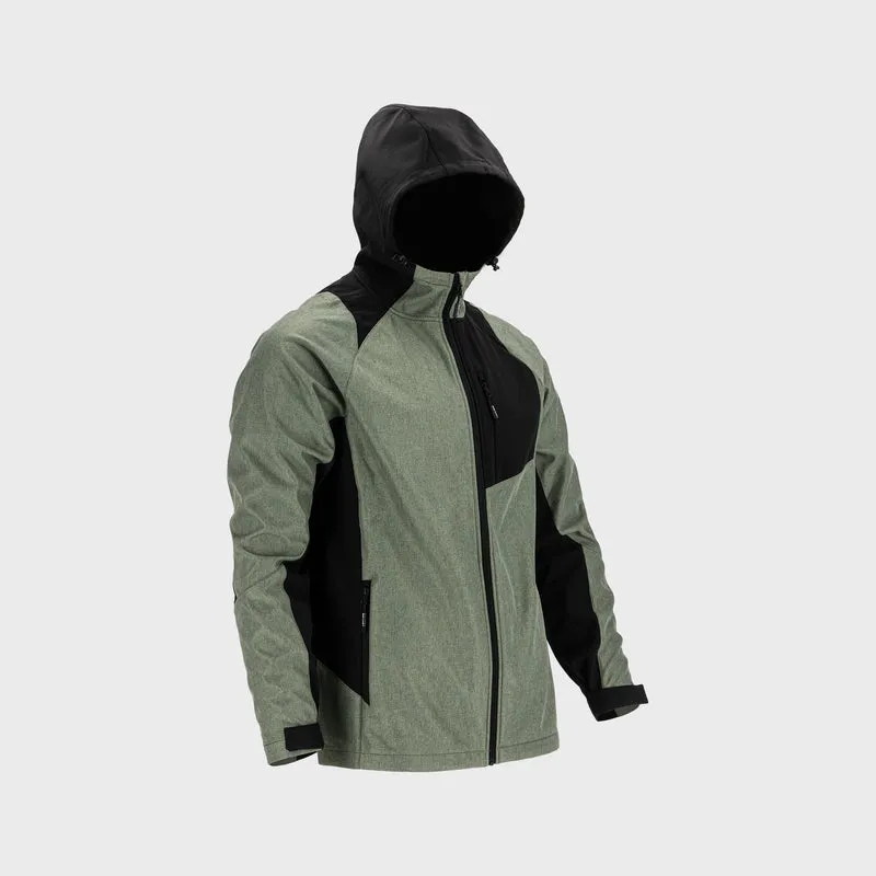 Jacheta Elastica cu Gluga / Gri-Verzui - L