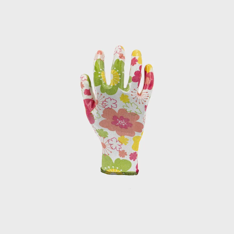 Manusa Nitril cu Model Floral Roz - 7