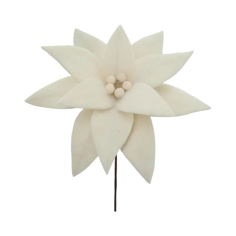 Floare Decorativa de Craciun 27CM / Crem