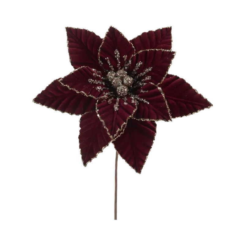 Floare Decorativa de Craciun 29CM / Visiniu