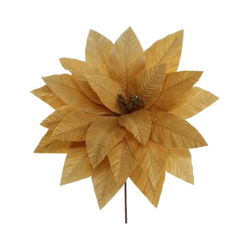 Floare Decorativa de Craciun 48CM / Auriu