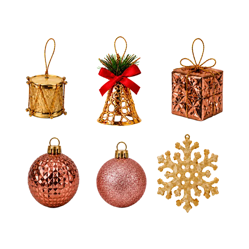 Set Ornamente de Craciun / Roz - 24P.